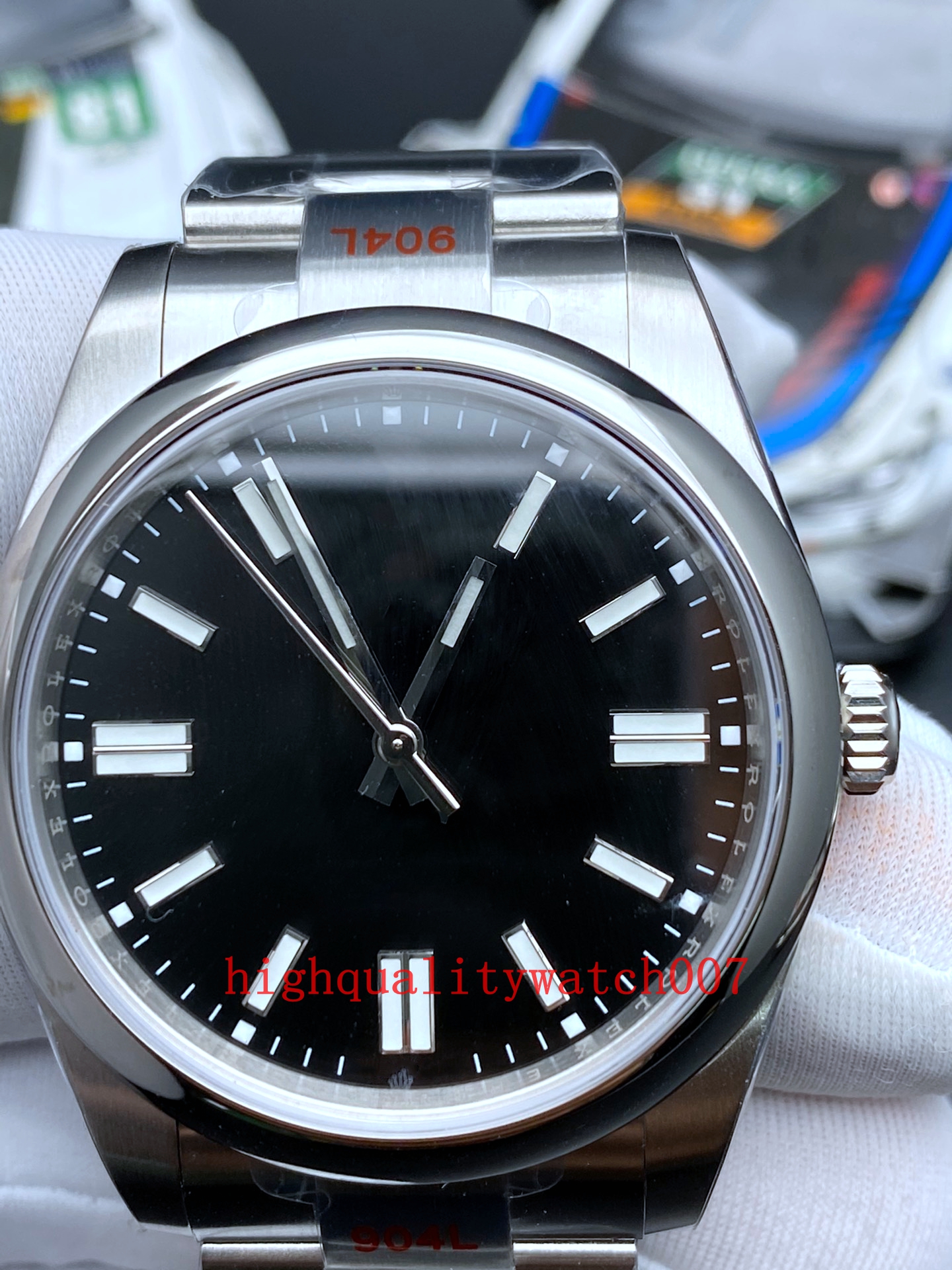 

Classic Series Men's watches Black Dial 41mm 124300 Stainless Steel bracelet u1 ETA2813 Movement Automatic Mens Watch Watches Wristwatches