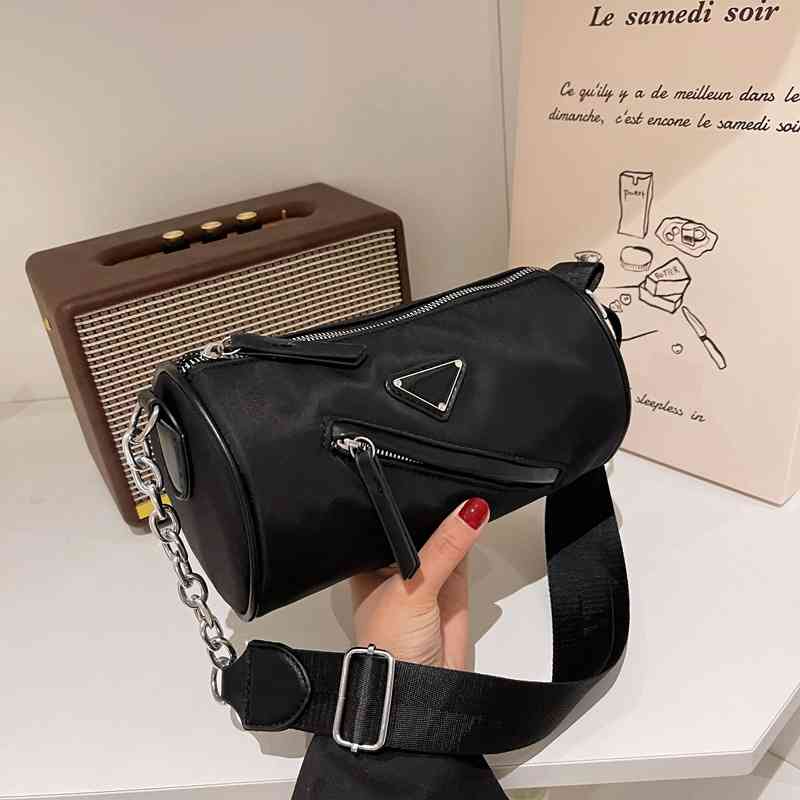 New Summer Nylon Cloth Waterproof Chain Womens Bag Boston Pillow Cylinder Women Fashion Single Shoulder Messenger Female Bags