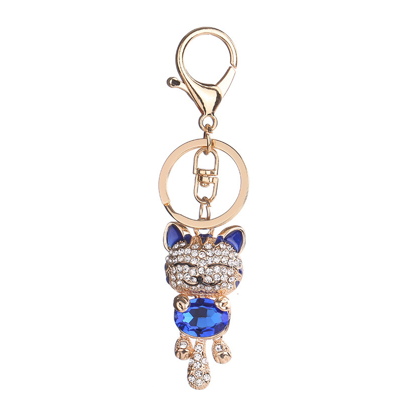 

Wedding Favors Party Gift Lucky Smile Cat Crystal Rhinestone key chain keychain handbags car key ring