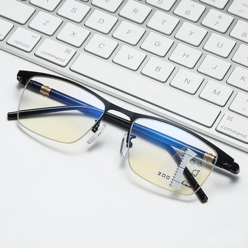 

Sunglasses Progressive Multifocus See Near And Far Reading Glasses Women Men Semi-rim Classic Anti-blu 1 1.5 2 2.5 3 3.5 4Sunglasses