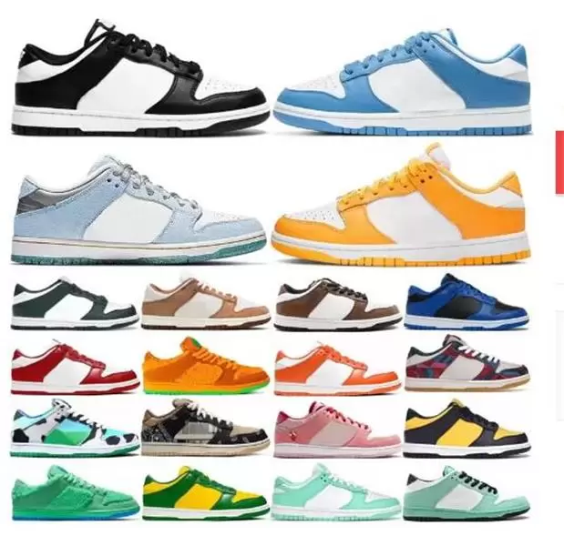 

2022 new Dress Shoes Black White Panda Casual Shoes Men Women Sneakers University Blue Coast Photon Dust Outdoor Mens Trainer 36-44