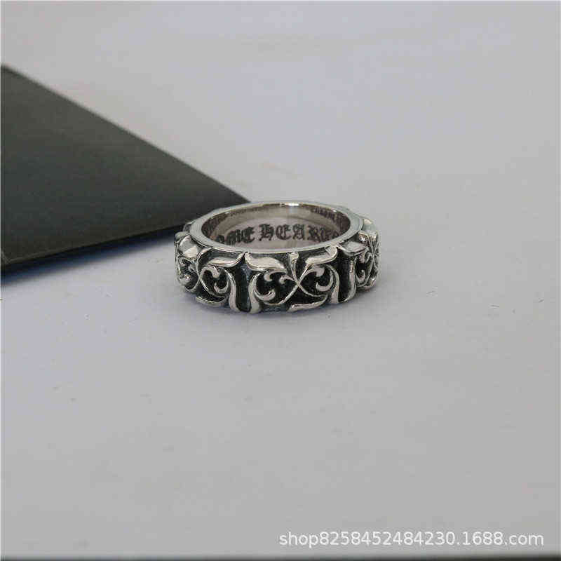 

New Designer Ch Ring Chrome Cross Silver Eternal Rattan Fashion Trendsetter Hip Hop Couple Hearts Original Design Rings Luxury Brand Lover Gift 0e8e