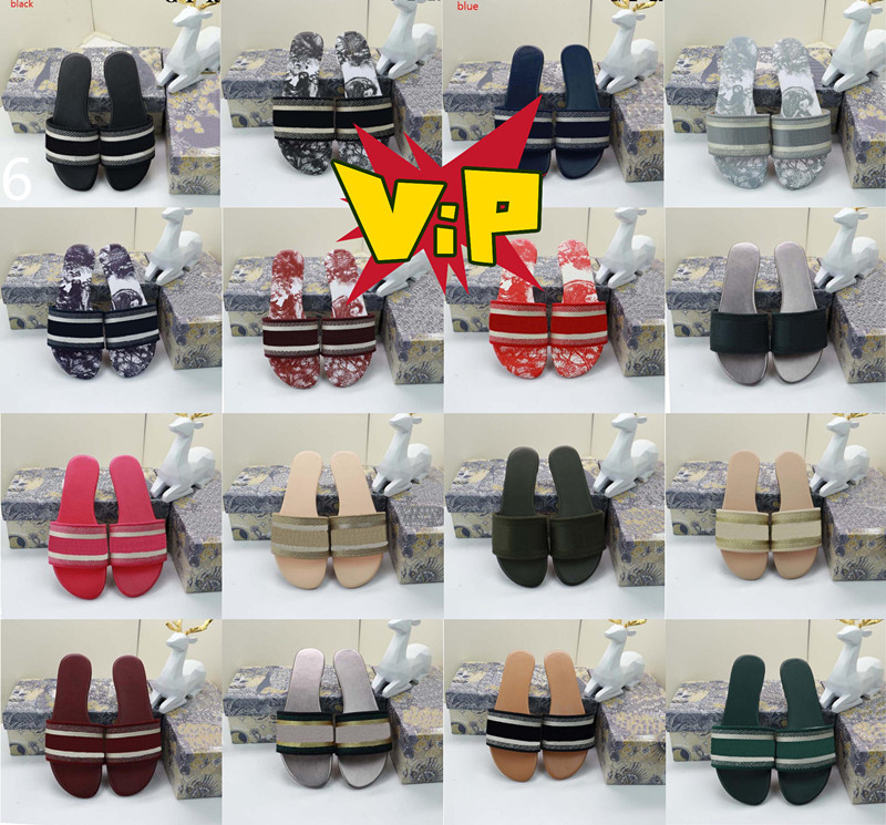 

Women Slippers Classics Paris Fahsion Summer Girls Beach Slides Black White Red Animal prints Flip Flops Floral brocade Sandals size EU 35-42, Send with box