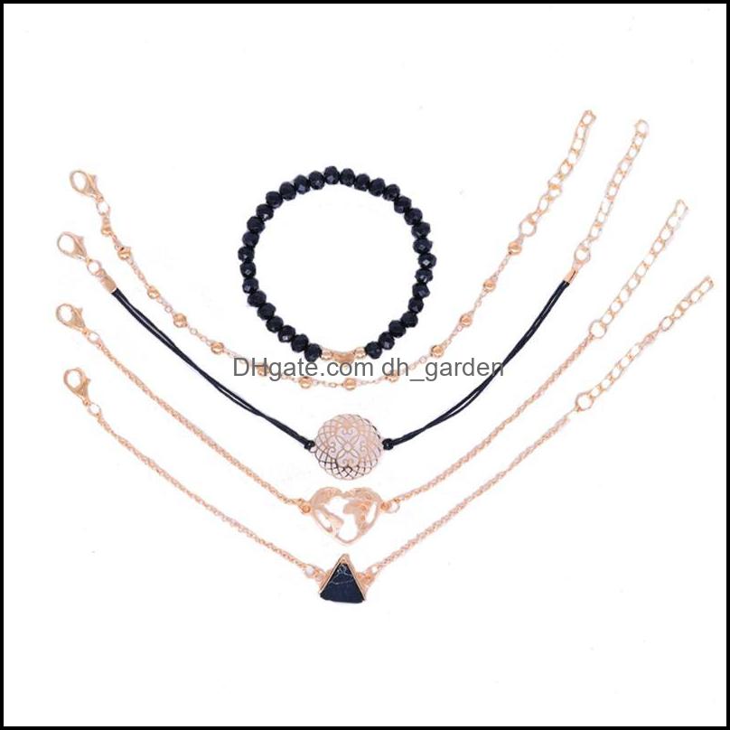 

Link Chain Bracelets Jewelry Vivi 81 Bohemian Tree Beaded Sets For Women Vintage Fashion Strand Gifts D Dhfn6