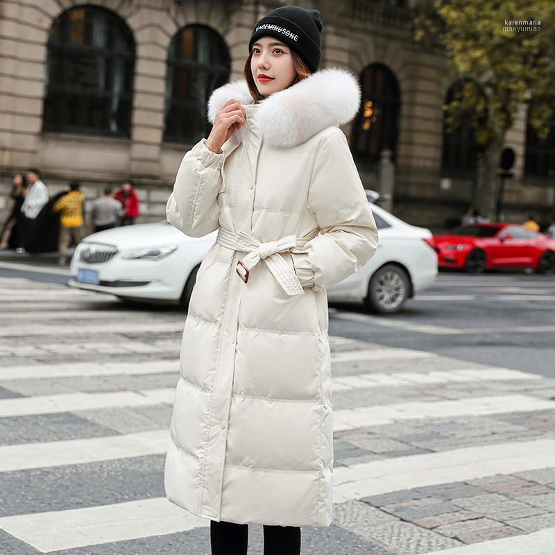 

Women' Down & Parkas 2022 Winter Long Jacket For Women Oversized Hooded Solid Overcoat Female With Fur Collar Plus Size Casual Coat Kare22, Black