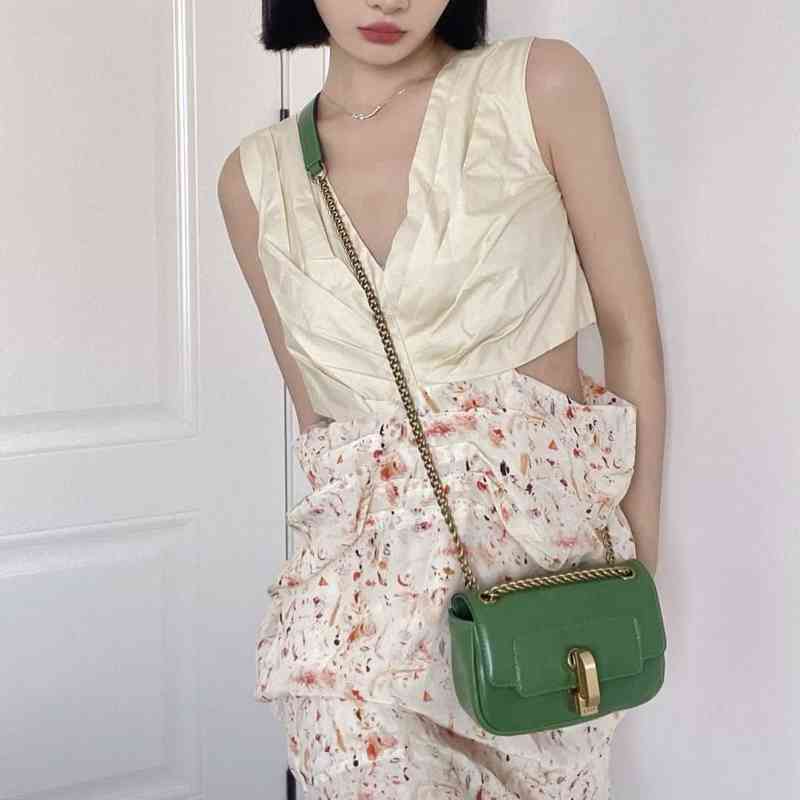 

ZTAB 2022 new Peco small green bag mobile phone chain light luxury underarm leather women's net red trend versatile fashion, Simple white