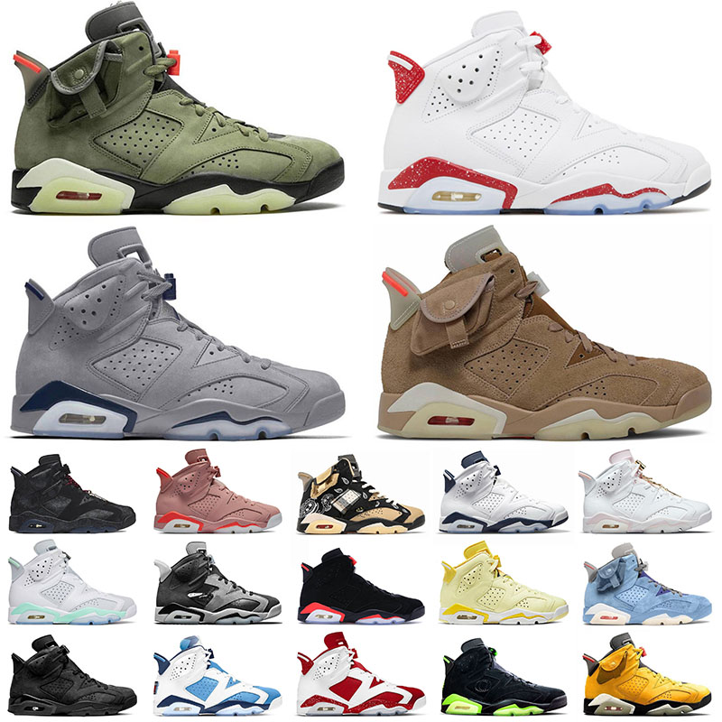 

New Arrival Jumpman 6 6s IV Mens Womens Basketball Shoes Georgetown Cactus Jack British Khaki Red Oreo Unc Toro Infrared 23 Sports Sneakers Designer Trainers Size 13, 40-47 ltr