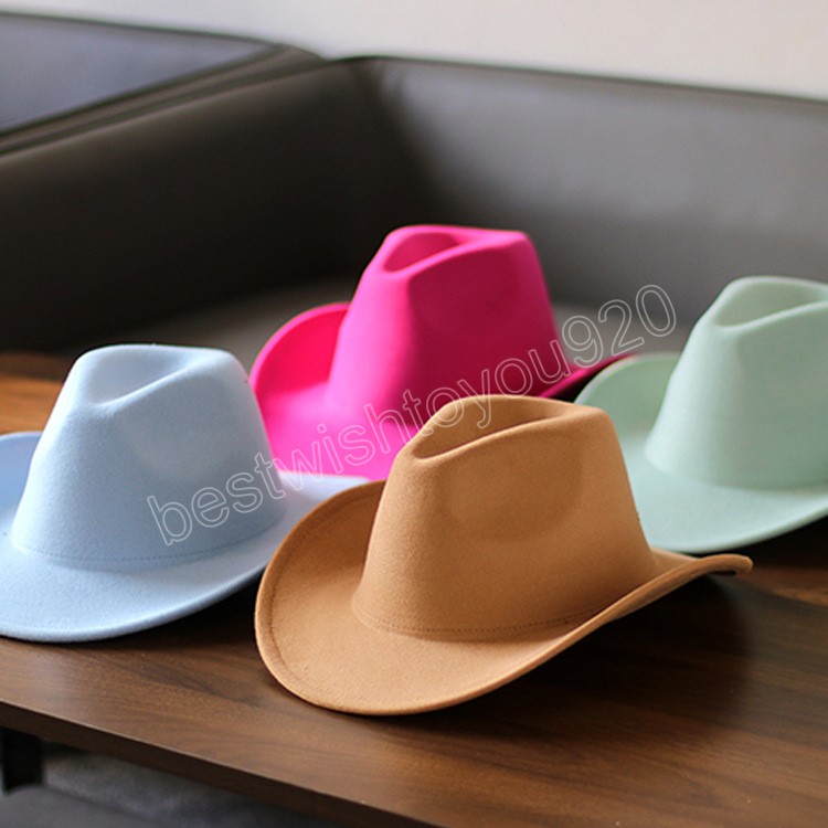 

Listing Felt Fedora Hat For Women Solid Color Fashion Formal Wedding Decorate Jazz Caps Curved Brim Western Cowboy Hat
