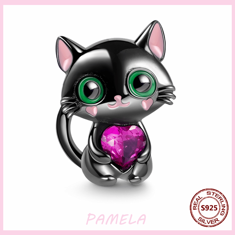 925 Silver Fit Pandora Charm 925 Bracelet Dragon Rabbit Cat Turtle Animal charms set Pendant DIY Fine Beads Jewelry