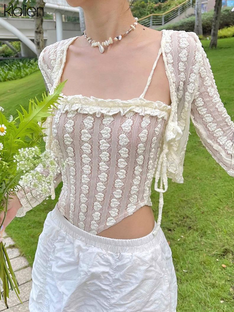 

Fashion Elegant Sweet Camsile and Bandage T Shirt Women Casual College Style Hot Girl Crop Top Solid Slim 2022 New, Beige