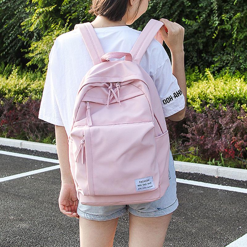 

School Bags Fashion Student Classic Waterproof Backpacks Nylon Multi-pocket Backpack Big Capacity Teenage Girls Schoolbag, Black