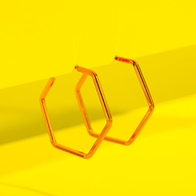 

Hoop & Huggie Minimalist Large Hollow Geometric Earrings For Women Trendy Hexagon Statement Female Wedding Party JewelryHoop