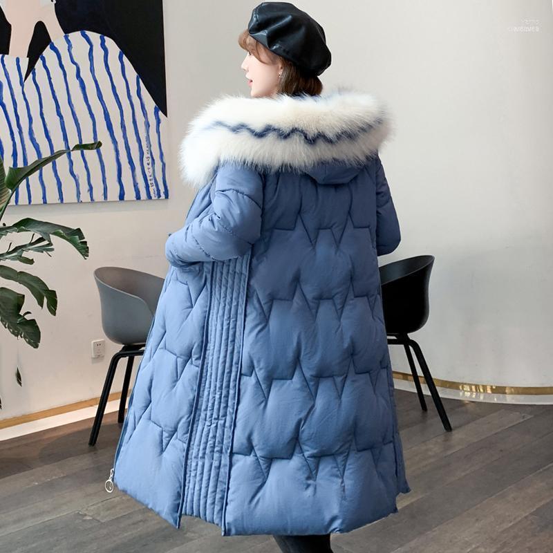 

Women's Down & Parkas With Big Fur 2022 Winter Jacket Women Hooded Padded Long Female Coat Warm Ladies Parka Mujer Invierno1, Beige
