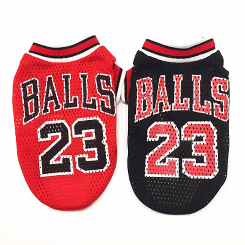 

French Luxury Designer Pet Dog Apparel Pet Jersey No. 23 Spring And Summer Thin Section Teddy Cat Two Legs Wear For Middle Small Dogs Clothes, Black