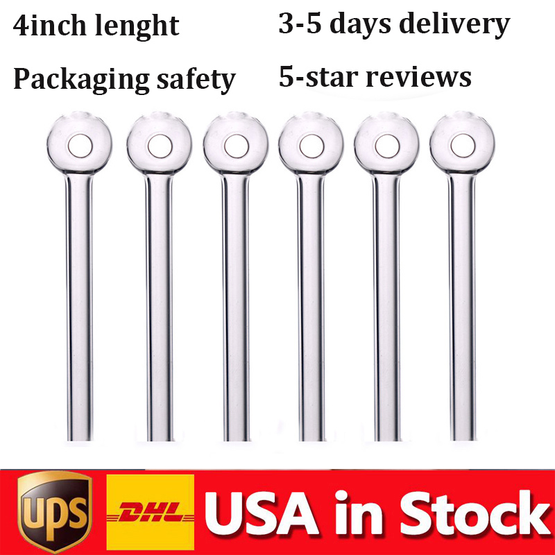 

Glass Oil Burner Pipe 4 Inch Large Transparent Glass Pipe for Smoking Bubbler Tube Dot Nail Burning Smoking Accessories Fast Shipping