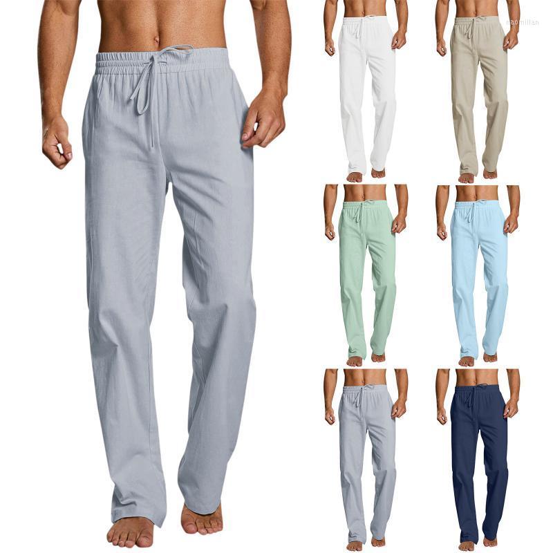 

Men's Pants Male Casual Solid Pant Short Full Length Straight Drawstring Pocket Fashion TrousersMen's Naom22, Green