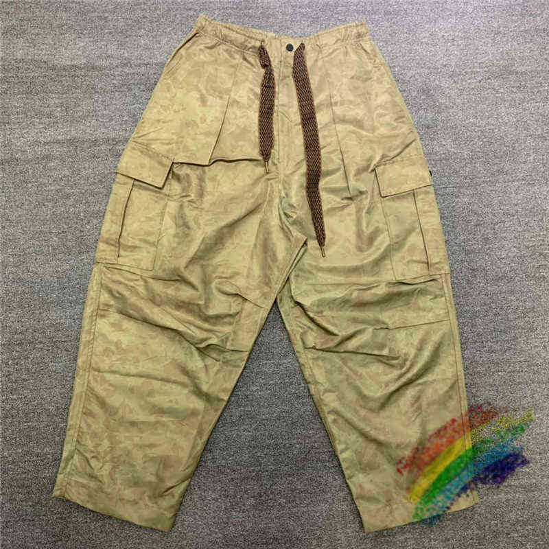 

Capital Kountry Pants Men Women High Quality Army Green Camouflage Crinkled Cargo Pants Elastic Drawstring Casual Pants T220721