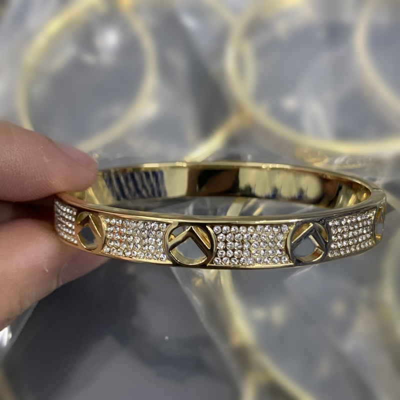

Fashion Full Diamond Bangle Designer Bracelet For Mens Women Gold Bracelets Jewelry Gifts Luxury Love Bracelets Wedding Box
