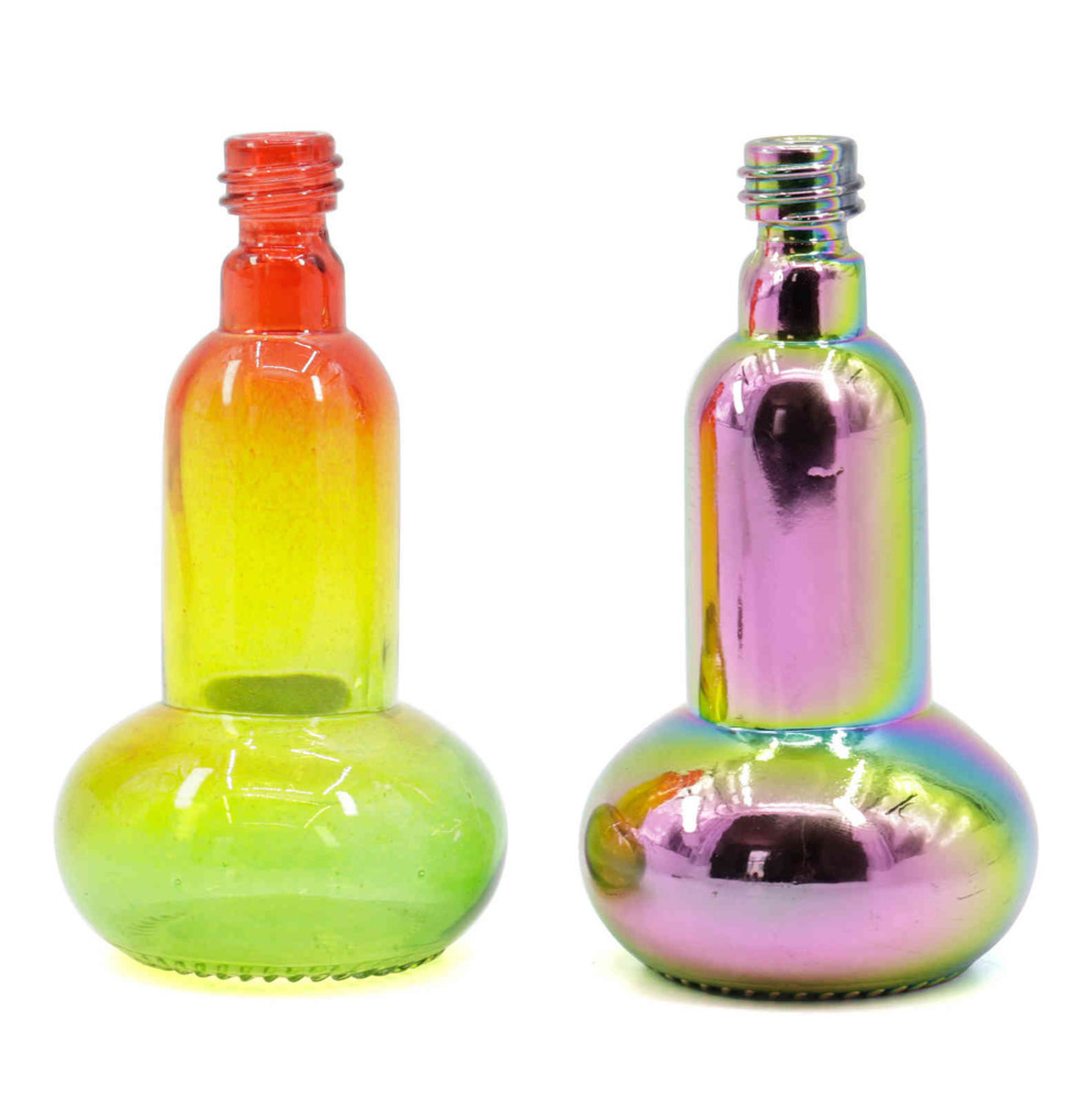 

New color ice-blue gourd shaped glass bottle pipe with accessories 773006