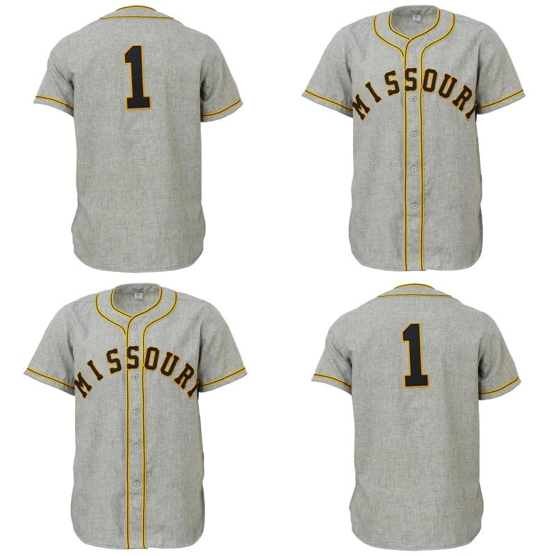

MU Missouri Tigers 1963 Road Jersey Men Women Youth Baseball Jerseys Double Stitched, Grey your name your number