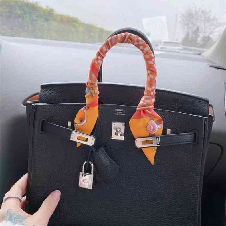 

Designer Herme Handbags American European and Platinum Head Leather Women's Litchi Pattern Hand Bag Have Biirkin bags, 25cm rose