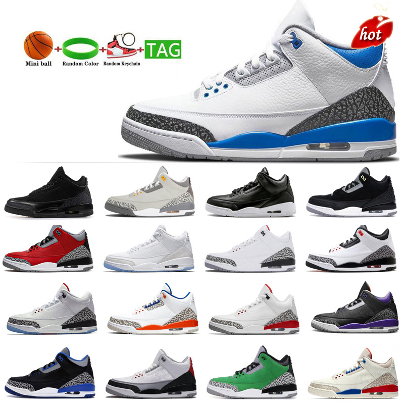 

TOP 3 Men Basketball Shoes Jumpman 3s Racer Blue Midnight Navy True UNC Cool Grey Trainers Sneakers Walking Jogging, #7 korea seoul