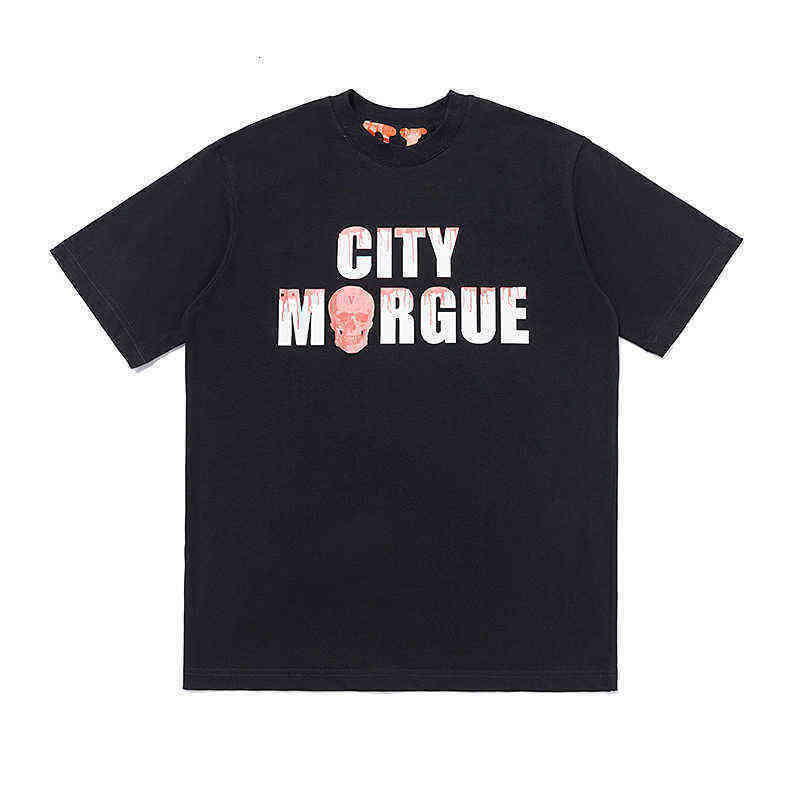 

Fashion Summer Brand Skull Dog Letter Big v Loose Short Sleeve Men' and Women' Casual T-shirt