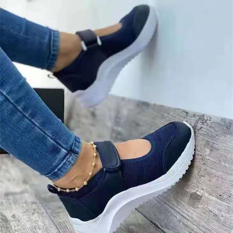 

Women Thick soled Sneakers Fashion Mesh Breathable Wedge sneakers Shoes Ladies Casual Sport Zapatillas Mujer 220810, Blue