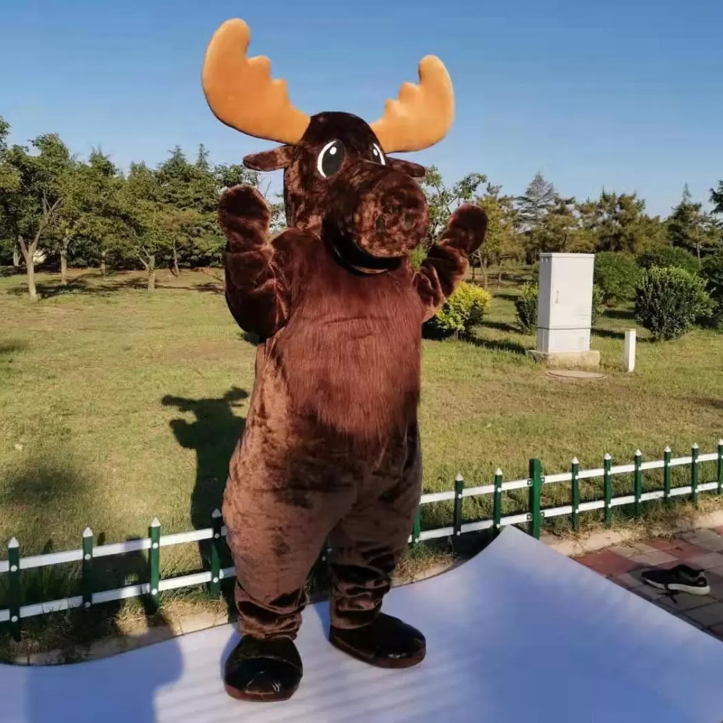 

Halloween Big nose moose Mascot Costume Top Quality Animal theme character Carnival Adult Size Fursuit Christmas Birthday Party Dress, As pic