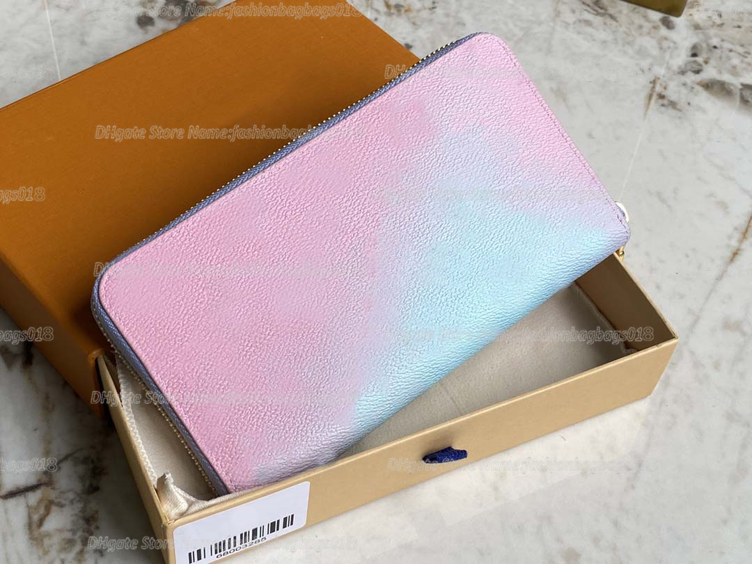 

ZIPPY WALLET Long M81340 bag Spring in the City 2022 Sky blue Pink Gradient monograms Print Leather purse Women Luxury Designers Clutch bag M81388