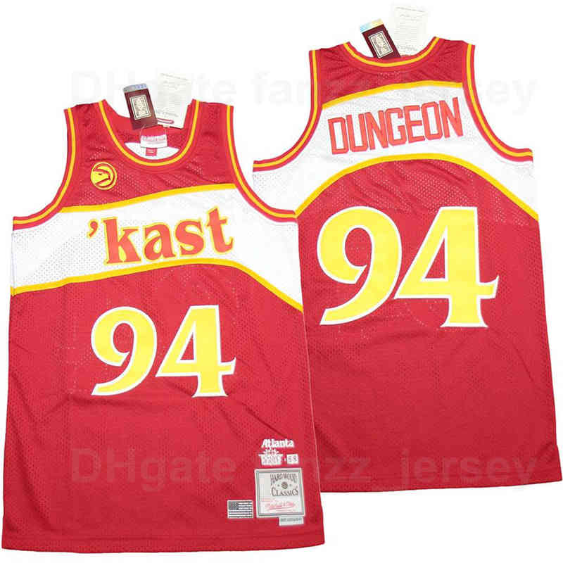 

Moive OutKast X BR Remix Basketball 94 Dungeon Jersey Men Vintage Breathable Pure Cotton Pullover Team Color Red Retro Sports Uniform High, 999 red