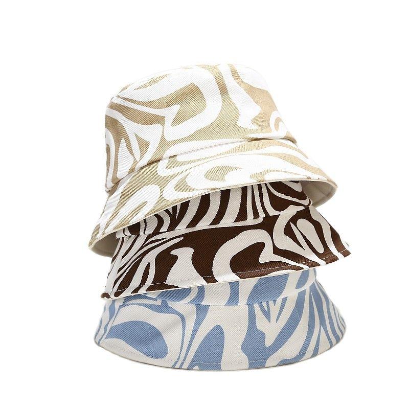 

Berets Cotton Stripe Print Bucket Hat Fisherman Outdoor Travel Sun Cap For Men And Women 342Berets, Style 2