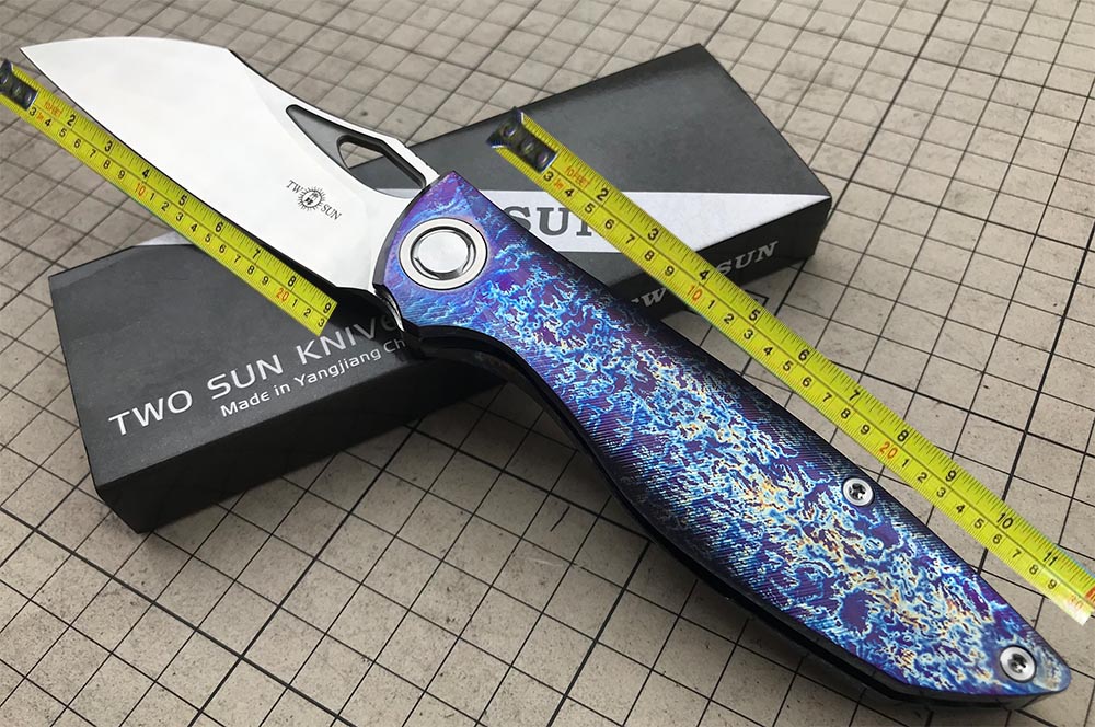 

TwoSun Folding Knife With M390 Steel Blade Tc4 Titanium Handle Camping Hunting Survival Tactical Outdoor Tools TS270-M390-Color