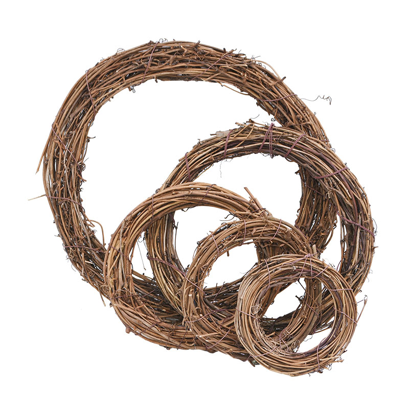 

35/25/20/15cm Rattan Craft Floral Hoop Wreath Frame DIY Dried Flower Hoop for Christmas Wedding Party Garland Decorations, 12cm 1piece