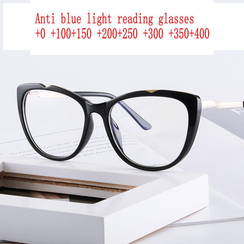 

Sunglasses Oversized Reading Glasses Women Anti Blue Light Eyeglasses Frame Reader Presbyopia 1.0 To 4.0 NXSunglasses