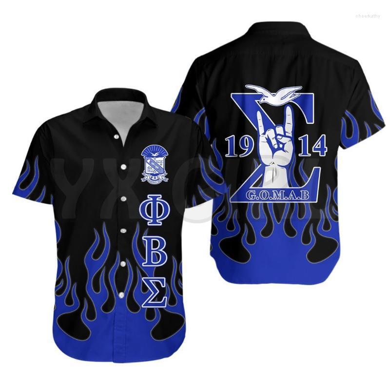 

Men's Casual Shirts Phi Beta Sigma Hawaiian Shirt Hand Sign Flame 3D All Over Printed Men's For Women's Harajuku UnisexMen's Chee22, Style-5