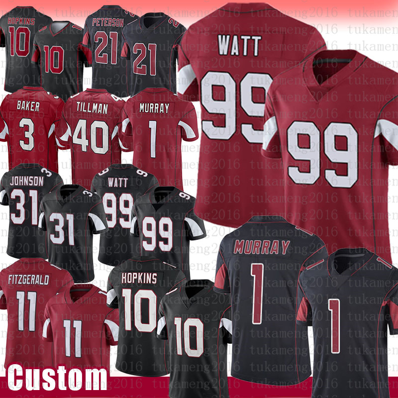 

J.J. Watt Football Jersey Kyler Murray Budda Baker A.J. Green Isaiah Simmons Zach Ertz DeAndre Hopkins James Conner Rondale Moore Kelvin Beachum, Mens jersey(hque)