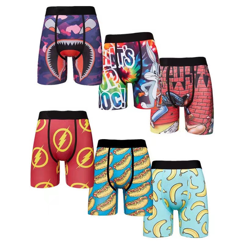 

Designers swimwear Mens Boxer Shorts Underwears Boxers Briefs Catoon Breathable Shark Face Mouth Sports Beach Shorts Bathing Swim Trunks 94L3#