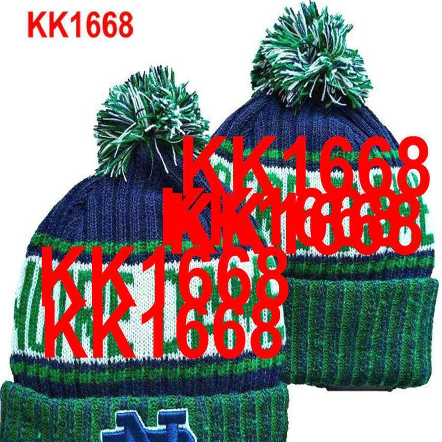 

Men All Team Knitted Cuffed Pom Notre Dame Fighting Irish Beanie Hats Sport Knit Hat Striped Sideline Wool Warm Baseball Beanies C271t, 17