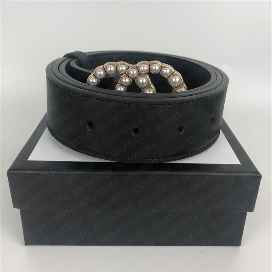 

Women Men Designers Belts Leather Black Classic Casual Womens mens Pearl Buckle Belt Ceinture Width 3 8cm With Box272p, Width 3.8cm with box