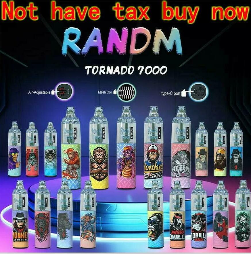 

100% Authentic RandM Tornado 7000 Puffs Disposable E cigarettes Pod Device 14ml Cartridge Mesh Coil Vape Pen Kit VS Aroma King TWINS Elux legend gunnpod