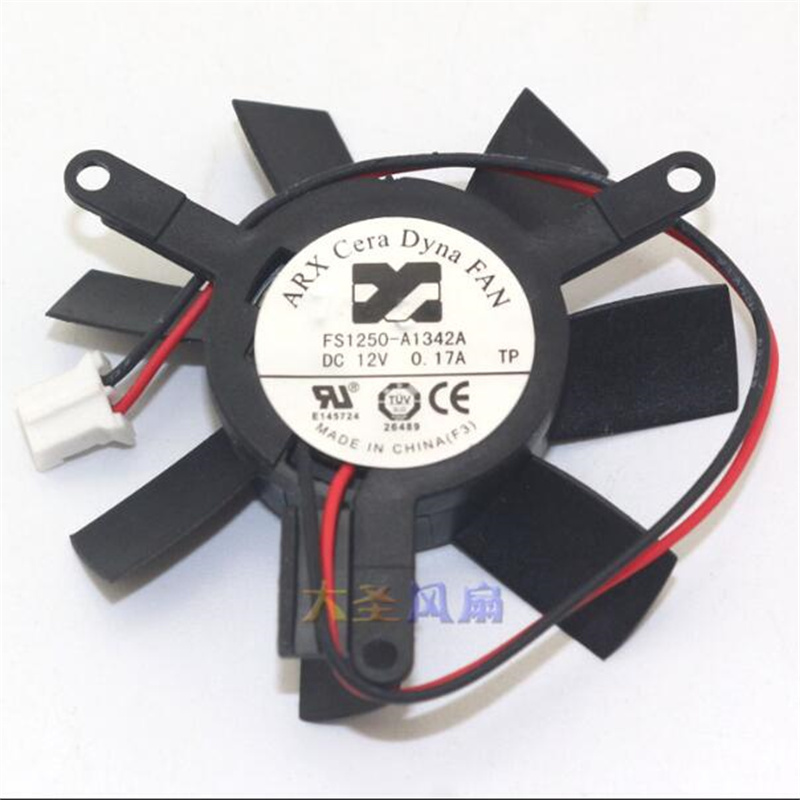 

Wholesale: FS1250-A1342A cooling fan 45MM diameter 39MM hole spacing DC12V 0.17A two-wire video card fan
