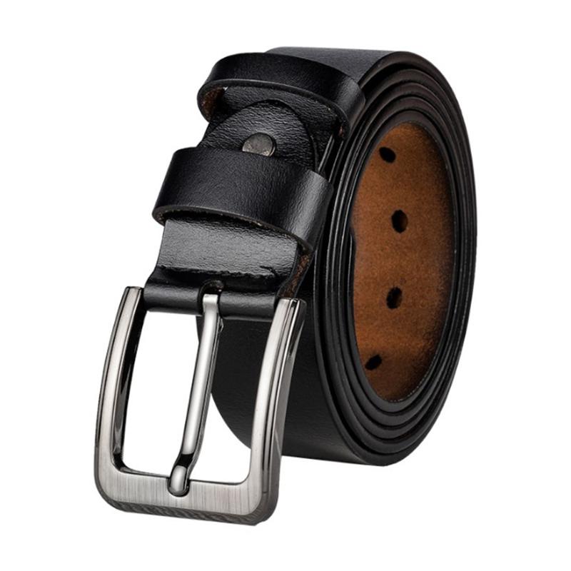 

Belts 140 150cm Men Belt High Quality Genuine Leather Strap Male Jeans Pin Buckle Black Brown Designer Waist StrapBelts