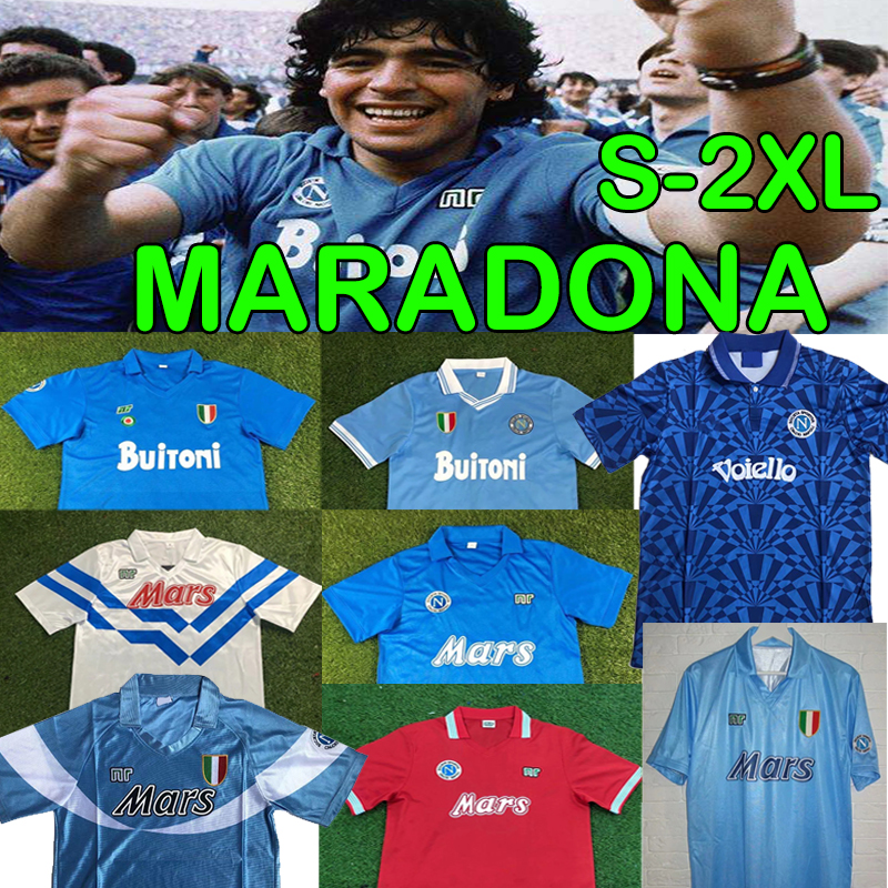 

Napoli Retro Soccer Jerseys 1986 1987 1988 1989 1990 1991 1992 1993 Coppa Italia Diego Maradona Napule Vintage Calcio Classic Men football shirts, 86-87