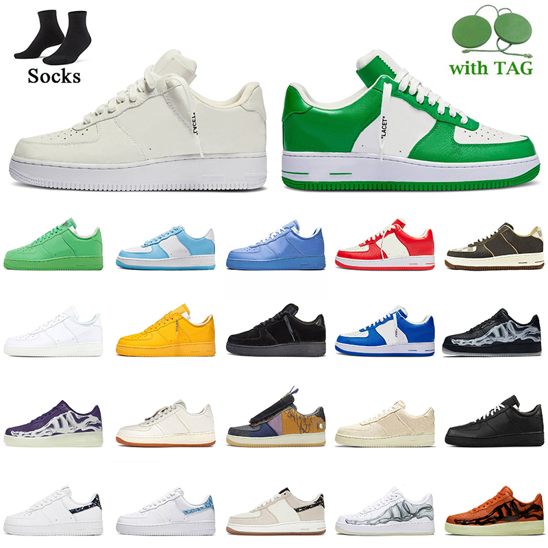 

2022 Classic Airforces 1 Designer Casual Shoes Offs Women Mens AF1s Travis Scotts 1s Platform Sneakers Gym Green White Black Comet Red Printing Brown Trainers Sports, B13 offfwhite comet red