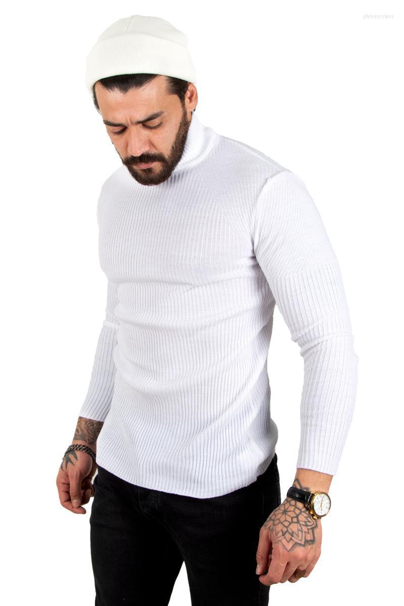 

Men' Vests DeepSEA Half Turtleneck Striped Knitted Sweater 2100015Men' Phin22, Khaki
