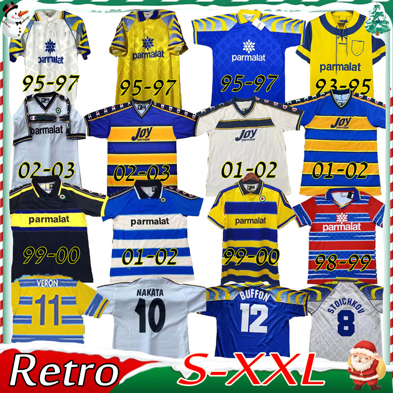 

Retro classic 1998 1999 2000 2001 2002 2003 parma soccer jerseys F.CANNAVARO CRESPO NAKATA football shirt goalkeeper BUFFON UNIFORM, 99-00