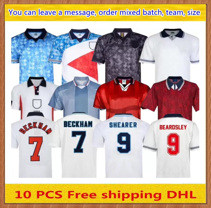 

1982 1986 2002 2008 Retro Soccer Jersey 1990 1994 1992 1996 1998 BECKHAM SHEARER GASCOIGNE OWEN GERRARD Scholes football shirt Uniforms, Wine red