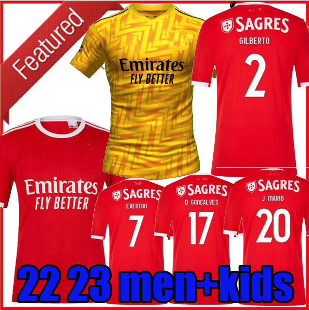 

22 23 Benfica soccer jersey home and away SEFEROVIC WALDSCHMIDT EVERTON PIZZI RAFA DARWIN G.RAMOS 2022 2023 Home kids kit Football shirts OTAMENDI, 22/23 home