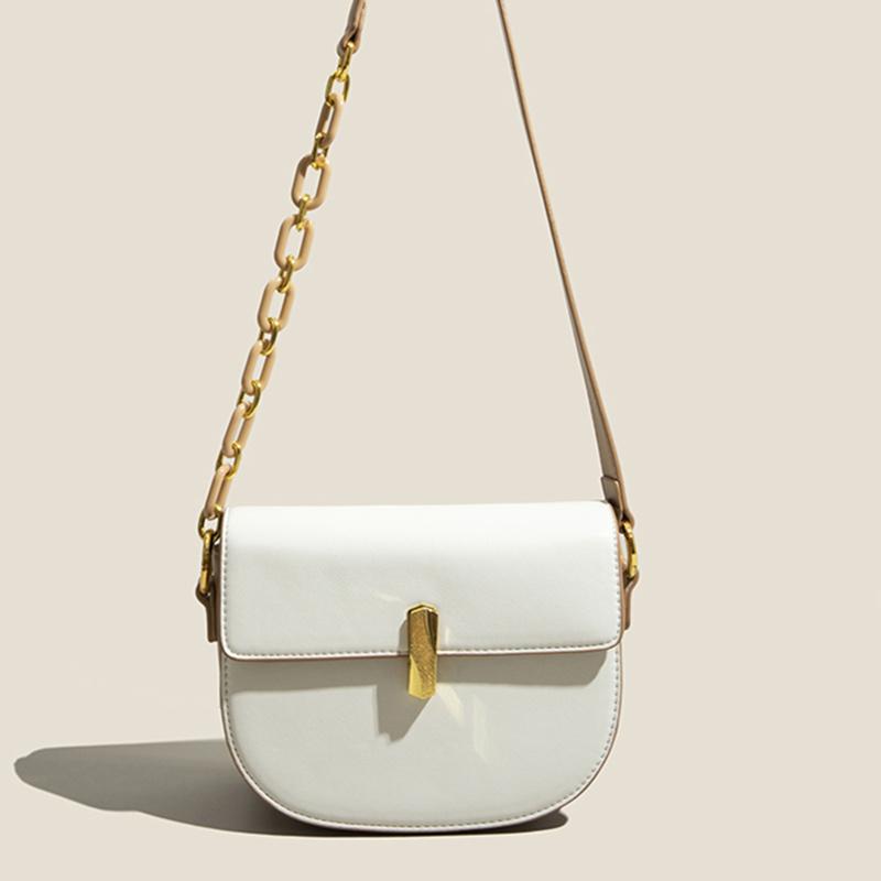 

Evening Bags Genuine Leather Messenger Bag For Women 2022 Luxury Flap Ladies Saddle Shoulder Fashion Summer Simple Small Female HandbagsEven, Khaki